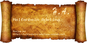 Helfenbein Adelina névjegykártya